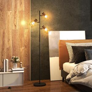 DecHome Lampada da Terra Moderna 3 Luci Regolabili Piantana in Metallo colore Nero