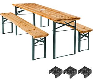 Tectake serie tenda da birra in 3 pezzi ludwig pieghevole con supporto per ombrellone - marrone