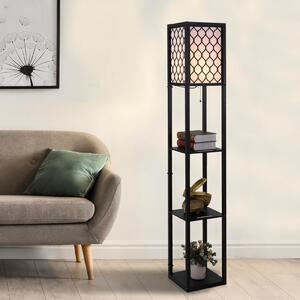 DecHome Lampada da Terra Moderna con 3 Ripiani colore Nero - 8336DD
