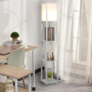 DecHome Lampada da Terra Moderna con 3 Ripiani colore Bianco