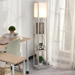 DecHome Lampada da Terra Moderna con 3 Ripiani colore Rovere