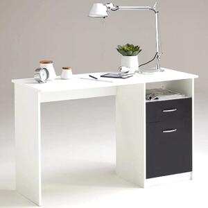 FMD Möbel Scrivania JACKSON - bianco/ nero - Dimensioni: 123 cm x 76,5 cm x 50 cm; 3004-001