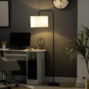DecHome Lampada da Terra Moderna con Paralume in Tessuto Effetto Lino Piantana in Acciaio Nero