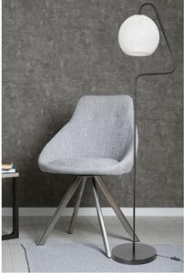 DecHome Lampada da Terra Stile Minimal in Metallo Nero Stelo Geometrico con Paralume Tessuto Attacco E27 Dimensioni 31x160 cm colore Bianco - Yumak