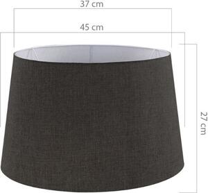 DecHome Lampada da Terra Stile Nordico in Legno Base a Tre Gambe con Paralume in Tessuto Attacco E27 Dimensioni 45x134,5 cm colore Nero - Deco