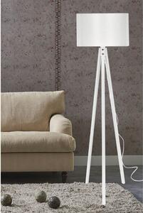 DecHome Lampada da Terra Stile Nordico in Legno MDF Base a Tre Gambe Attacco E27 Interruttore On/Off Dimensioni 36x136 cm colore Bianco - Rodi