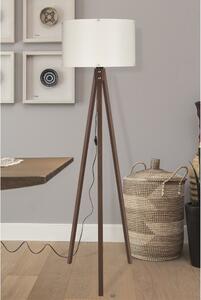 DecHome Lampada da Terra Stile Nordico in Legno MDF Stelo Dritto con Paralume Interruttore On/Off Attacco E27 Dimensioni 36x136 cm colore Noce - Aden