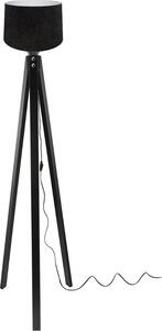 DecHome Lampada da Terra Stile Minimal in MDF con Paralume Tessuto Interruttore On/Off Attacco E27 Dimensioni 32x134.5 cm colore Nero - Deco