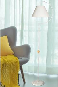 DecHome Lampada da Terra Stile Minimal Metallo Stelo con Paralume Tessuto Attacco E27 Dimensioni 35x158 cm colore Bianco Anticato - Geo