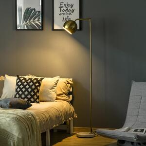 DecHome Lampada da Terra Vintage con Paralume Regolabile Piantana in Metallo colore Oro
