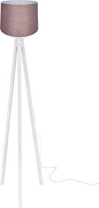 DecHome Lampada da Terra Stile Nordico In MDF Stelo Dritto con Paralume In Tessuto Cilindrico Interruttore On/Off Attacco E27 Dimensioni 32x125 cm