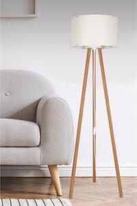 DecHome Lampada da Terra Stile Nordico Legno MDF Stelo Dritto con Paralume Tessuto On/Off, Attacco E27 Dimensioni 36x136.5 cm colore Rovere - Piko