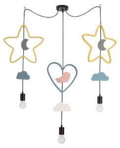 Lampada a sospensione per bambini MIRIDAM 5 - 3xE27, 20W, multicolore
