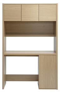 Scrivania libreria con ripiani finitura legno chiaro rovere L115 cm WISSEM