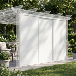 VivaGarden Laterale Scorrevole per Pergola Bioclimatica con Vetro 370 x 238 cm colore Bianco - GA802149-BIAN