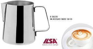ILSA Lattiera per Cappuccino in Acciaio Inox 18/10 8 Tazze cl 80