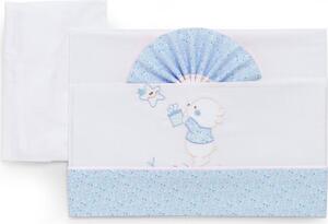 Italbaby Lenzuola Lettino Neonato Set in Cotone Federa + Sopra + Sotto con Angoli colore Azzurro - Bear