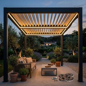 VivaGarden Led per Pergola Bioclimatica con Luce Calda 4 Strisce 3x4 - GA802126