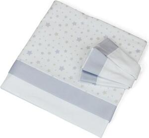 Baby Idea Lenzuola Lettino Neonato Set in Cotone Federa + Sopra + Sotto con Angoli colore Lilla - Stelline