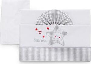 Italbaby Lenzuola Lettino Neonato Set in Cotone Federa + Sopra + Sotto con Angoli colore Grigio - Star