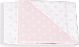 Italbaby Lenzuola Lettino Neonato Set in Cotone Federa + Sopra + Sotto con Angoli colore Rosa - Pois