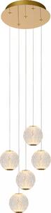 CINTRA LED 21W Lucide lampada a sospensione a sfera rotonda in cristallo oro