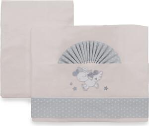 Italbaby Lenzuola Lettino Neonato Set in Cotone Federa + Sopra + Sotto con Angoli colore Grigio - Unicorn