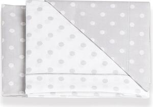 Italbaby Lenzuola Lettino Neonato Set in Cotone Federa + Sopra + Sotto con Angoli colore Grigio - Pois