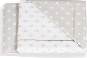 Italbaby Lenzuola Lettino Neonato Set in Cotone Federa + Sopra + Sotto con Angoli colore Tortora - Pois