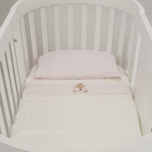 NANAN Lenzuola Lettino Ovale Neonato Set Letto Federa + Sopra + Sotto colore Rosa - Puccio