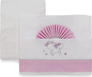 Italbaby Lenzuola Lettino Neonato Set in Cotone Federa + Sopra + Sotto con Angoli colore Rosa - Unicorn