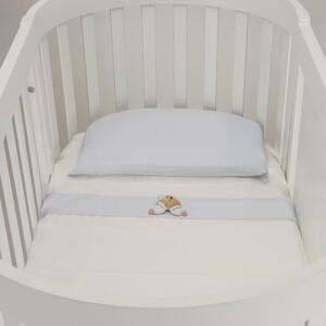 NANAN Lenzuola Lettino Ovale Neonato Set Letto Federa + Sopra + Sotto colore Azzurro - Puccio