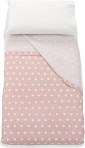 Italbaby Lenzuola Lettino Neonato Set in Cotone Federa + Sopra + Sotto con Angoli colore Rosa - Starlette