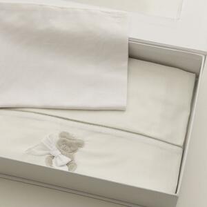 NANAN Lenzuola Lettino Neonato Set Letto Federa + Sopra + Sotto con Angoli colore Bianco - Coccolo