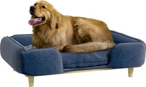 AllMyPets Lettino per Cani Grandi fino 30 kg da Interno con Cuscino Rimovibile 96x66x24 cm colore Blu - K662DB