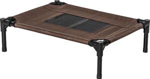 AllMyPets Lettino per Cani Rialzato con Seduta Traspirante in Acciaio e Tessuto 61x46x18 cm colore Nero/Caff - 13R7CF