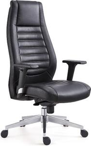 Sedia da ufficio Casa Dolce AYA, 64x66x116-125 cm, in pelle, regolabile in altezza, nera, con braccioli