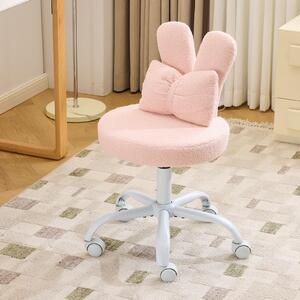 Sedia girevole FCH con design "orecchie di coniglio", sedia per l'ufficio a casa, sedia da scrivania, 360°, rosa
