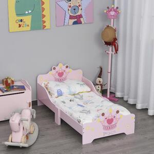 DecHome Letto per Bambini 3-6 anni con Sponde Laterali Anticaduta 143x73x60 cm 6 Gambe in Legno colore Rosa