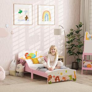 DecHome Letto per Bambini 3-6 Anni con Sponde Laterali Anticaduta 143x77x60 cm in Legno colore Rosa