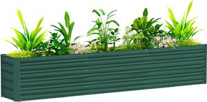 VivaGarden Letto per Orto a Fondo Aperto con Bordi Arrotondati in Acciaio Zincato 240x40x45 cm colore Verde - U6230GN