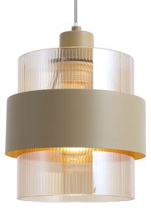 Lampadario a sospensione con cavo VALENTINO 3xE27/15W/230V beige/trasparente