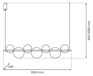 Lampadario LED a cavo ATOLA LED/19W/230V nero/trasparente