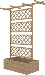 Brugel Letto per Orto con Traliccio e Pergola per Rampicanti con Fondo Aperto 160x55x183 cm colore Legno Naturale - 84DH0NDALT