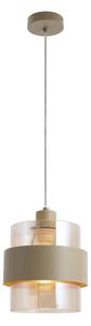 Lampadario a sospensione su cavo VALENTINO 1xE27/15W/230V beige/trasparente