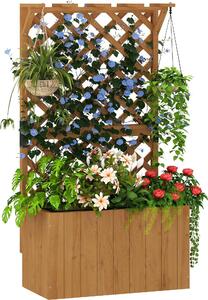 VivaGarden Letto per Orto Rialzato con Traliccio per Rampicanti e Pergola Superiore 64x33x122 cm colore Legno - NDEF294