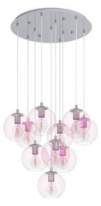 Eglo 901922 - Lampadario a sospensione con cavo ARISCANI 10xE27/60W/230V cromo lucido/trasparente