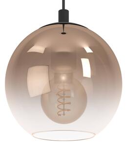 Eglo 901925 - Lampadario a cavo ARISCANI 3xE27/60W/230V nero/beige/fumé
