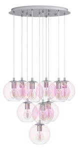 Eglo 901922 - Lampadario a sospensione con cavo ARISCANI 10xE27/60W/230V cromo lucido/trasparente