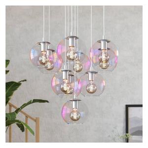 Eglo 901922 - Lampadario a sospensione con cavo ARISCANI 10xE27/60W/230V cromo lucido/trasparente